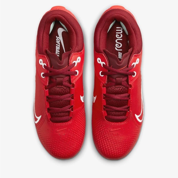 NEW Nike Women’s Hyperdiamond 4 Elite Softball Cleats Red Size 11.5 - Picture 3 of 14